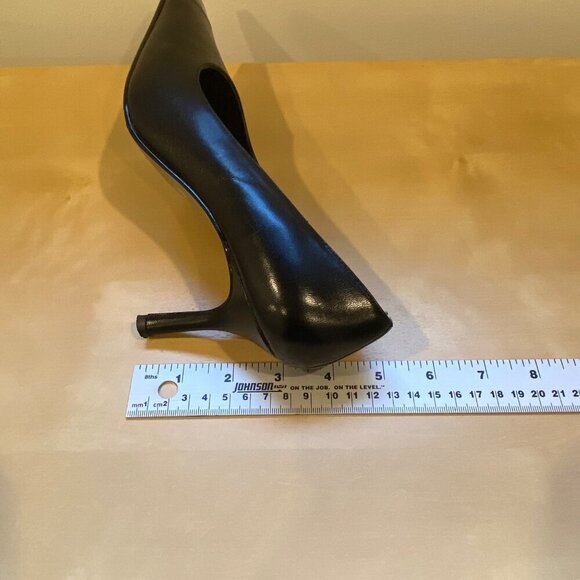 Vintage Feet First Gemina Black Leather Pointed-Toe Heels 6.5 genuine leather - Picture 12 of 16